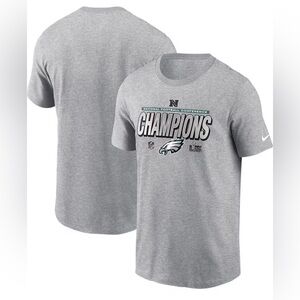 NWT XXL NIKE PHILADELPHIA EAGLES GREY 2024 CONFERENCE CHAMPIONS SHORT SLEEVE TEE